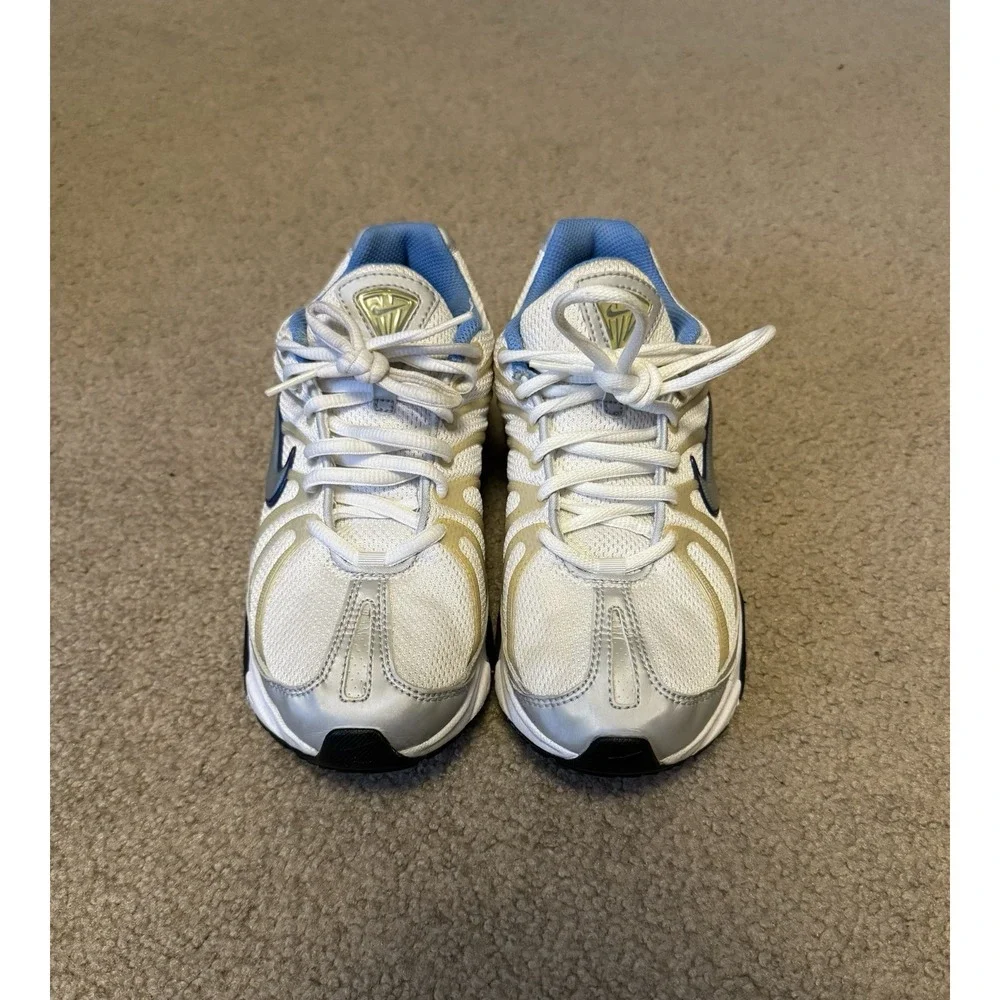 Nike‎ Air Zoom White Silver Blue Vintage Y2K Running Shoes Womens 7.5